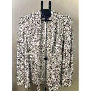 Sonoma WMNS Knit Cardigan Sweater XL Gray White Black Cozy Winter Chunky Holiday